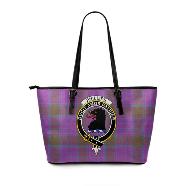 Phillips Ancient Clan Badge Tartan Leather Tote Bag