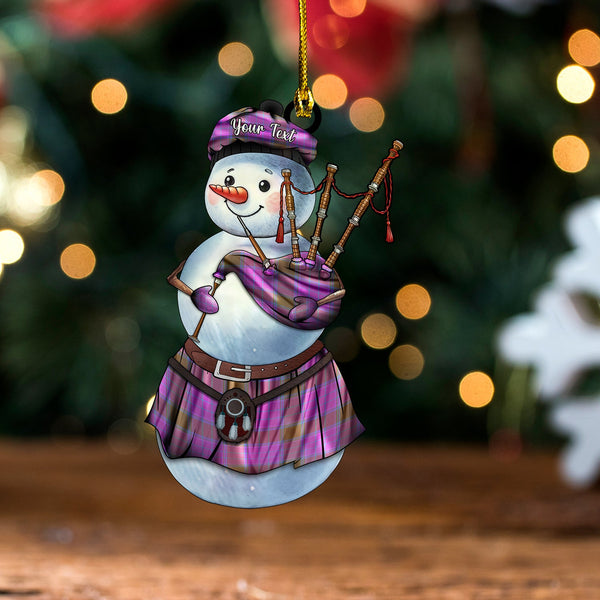 Phillips Ancient Tartan Wood Acrylic Ornament Snowman Bagpipe Personalized