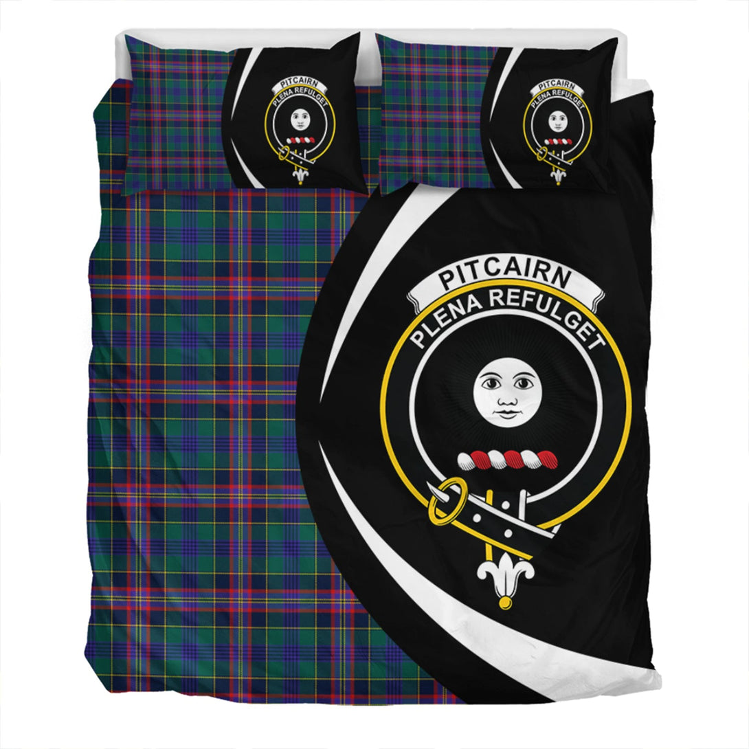 Pitcairn Hunting Modern Clan Badge Tartan Bedding Set Circle Style