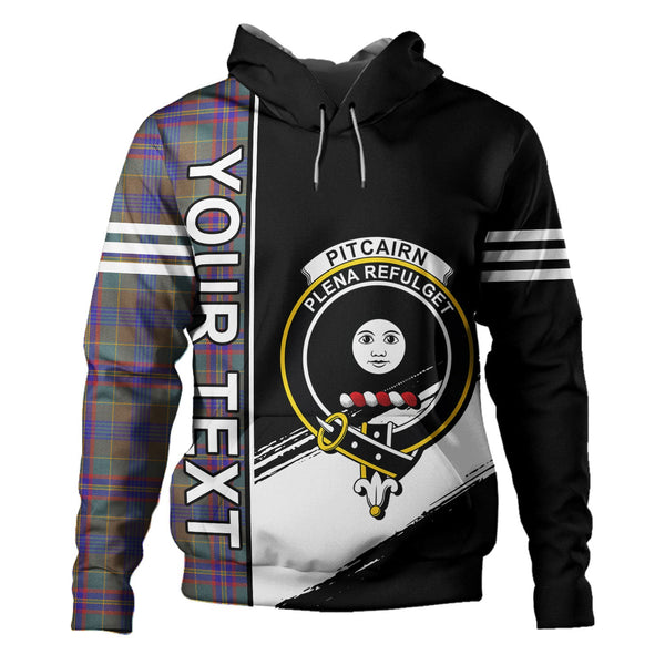 Pitcairn Hunting Weathered Clan Badge Tartan Hoodie Quarter Style Personalized