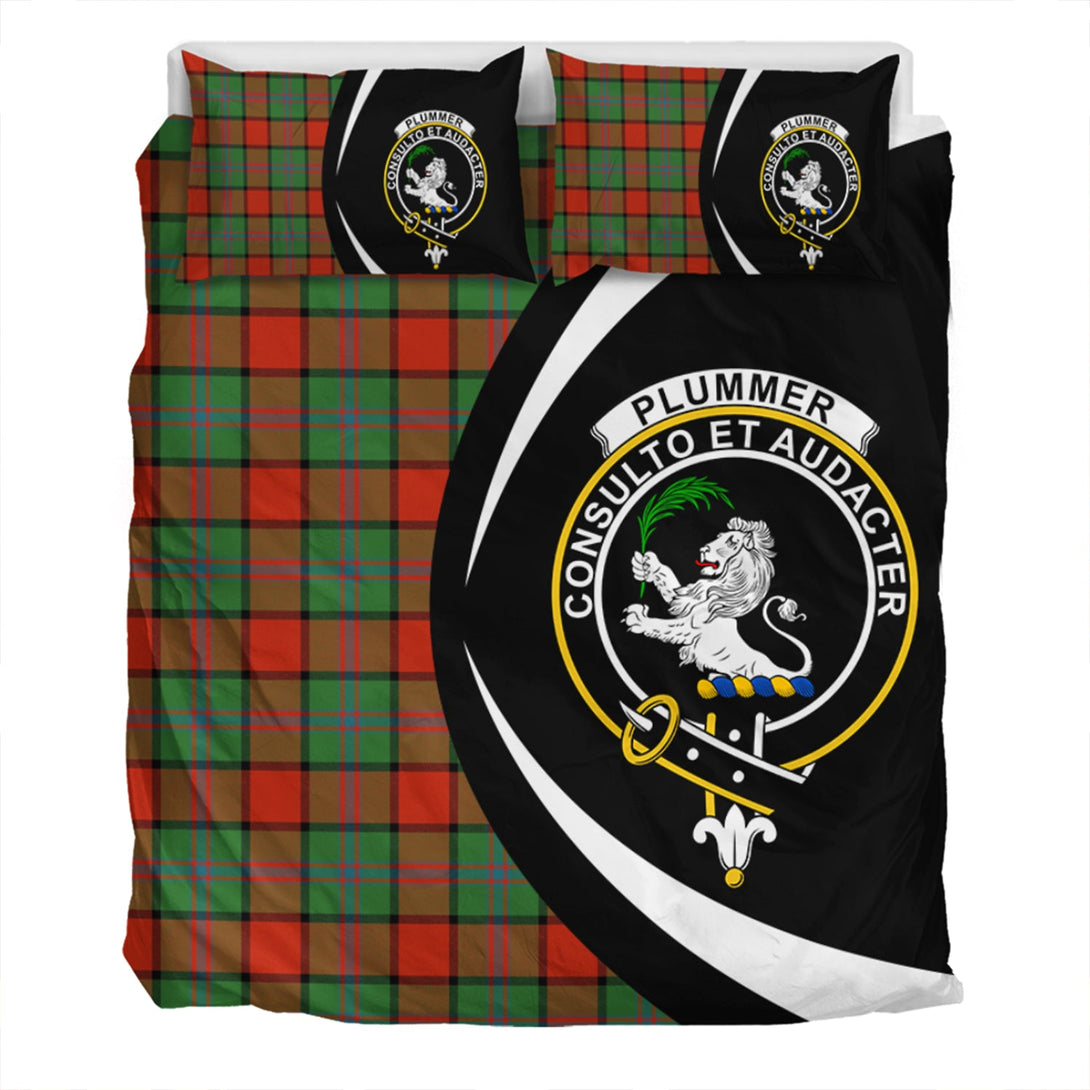 Plummer Ancient Clan Badge Tartan Bedding Set Circle Style