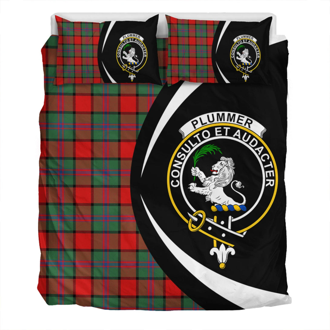 Plummer Modern Clan Badge Tartan Bedding Set Circle Style