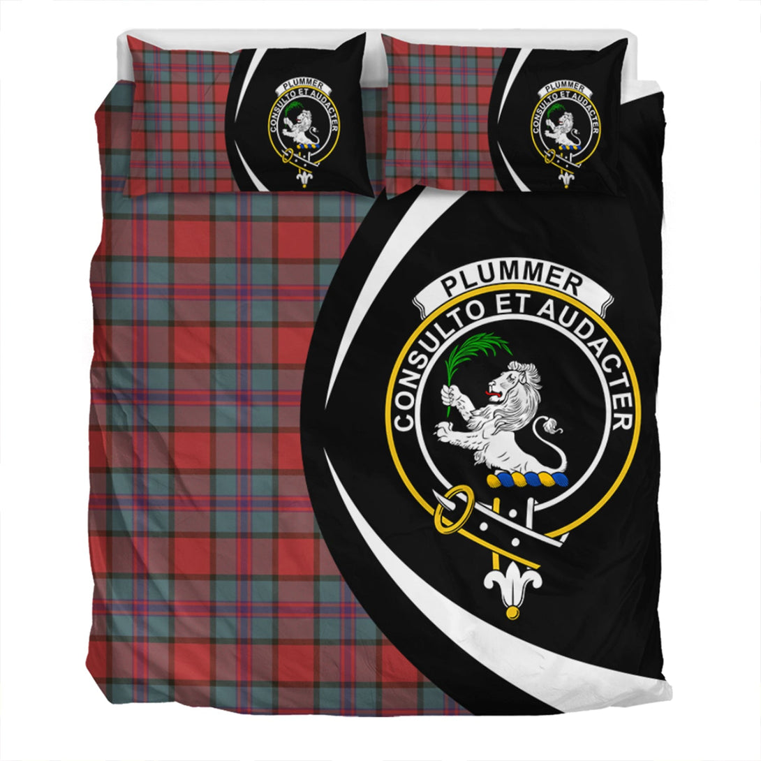 Plummer Weathered Clan Badge Tartan Bedding Set Circle Style