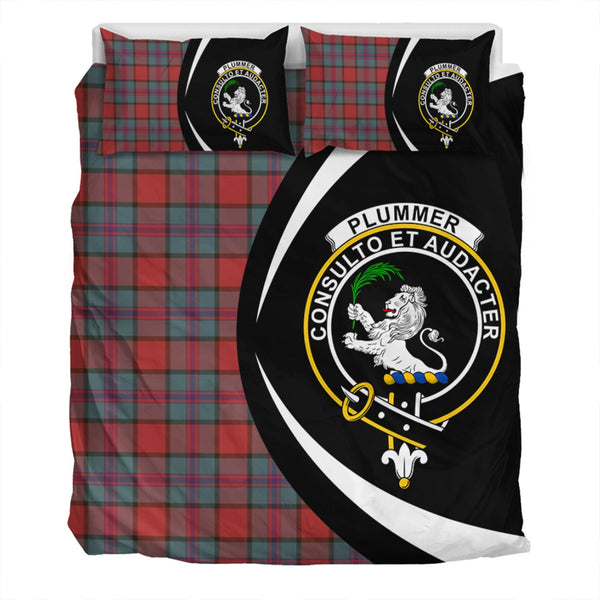 Plummer Weathered Clan Badge Tartan Bedding Set Circle Style