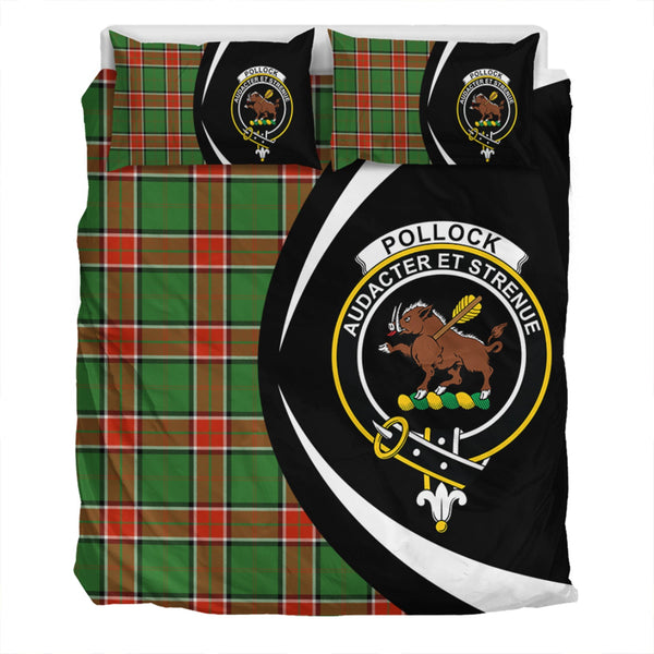 Pollock Ancient Clan Badge Tartan Bedding Set Circle Style