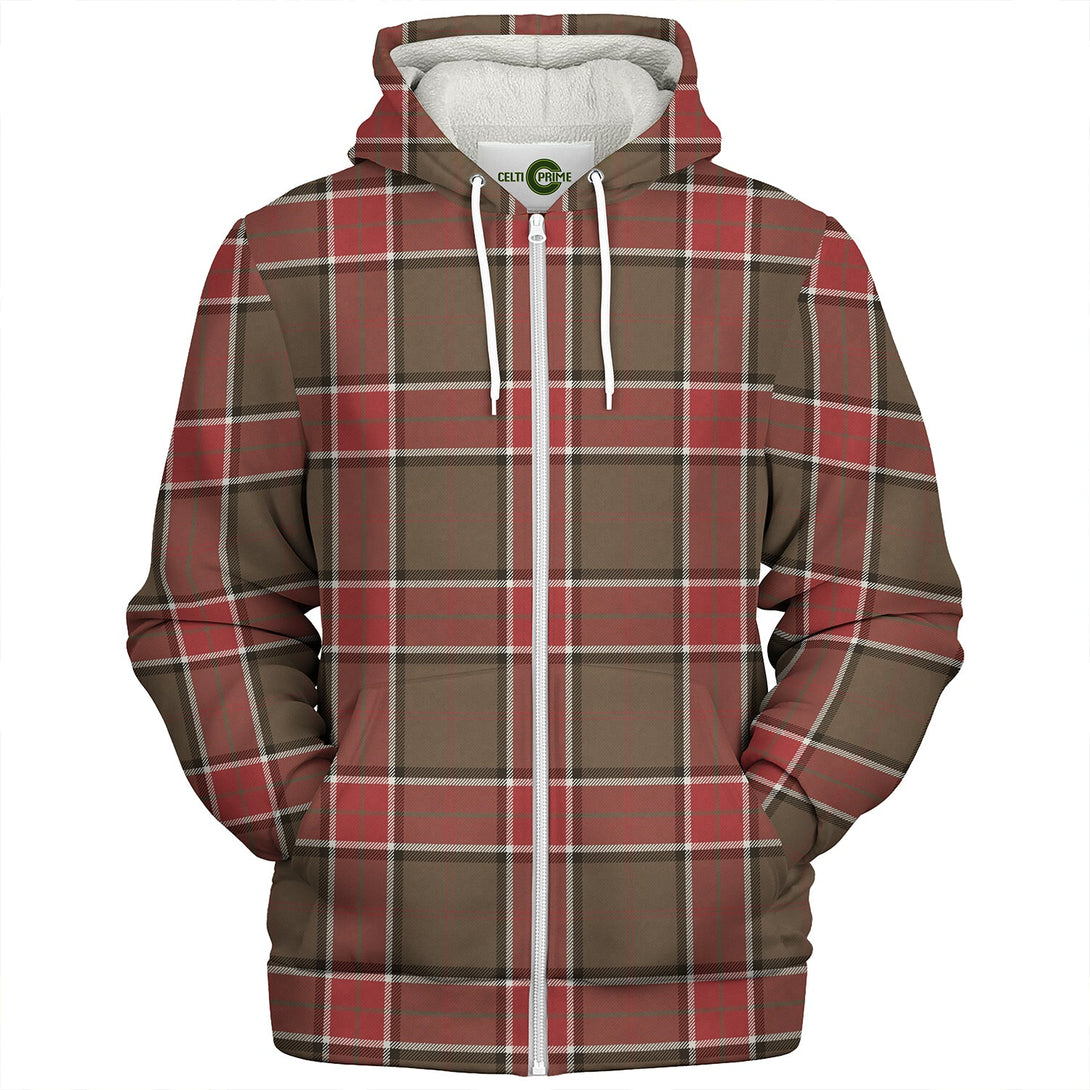 Pollock Weathered Clan Badge Tartan Sherpa Hoodie