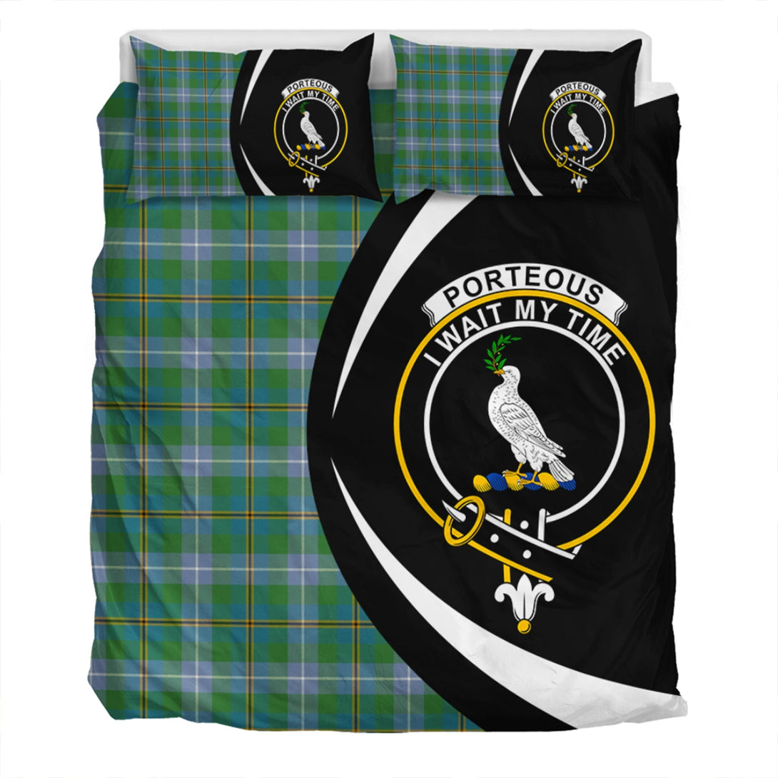 Porteous Ancient Clan Badge Tartan Bedding Set Circle Style