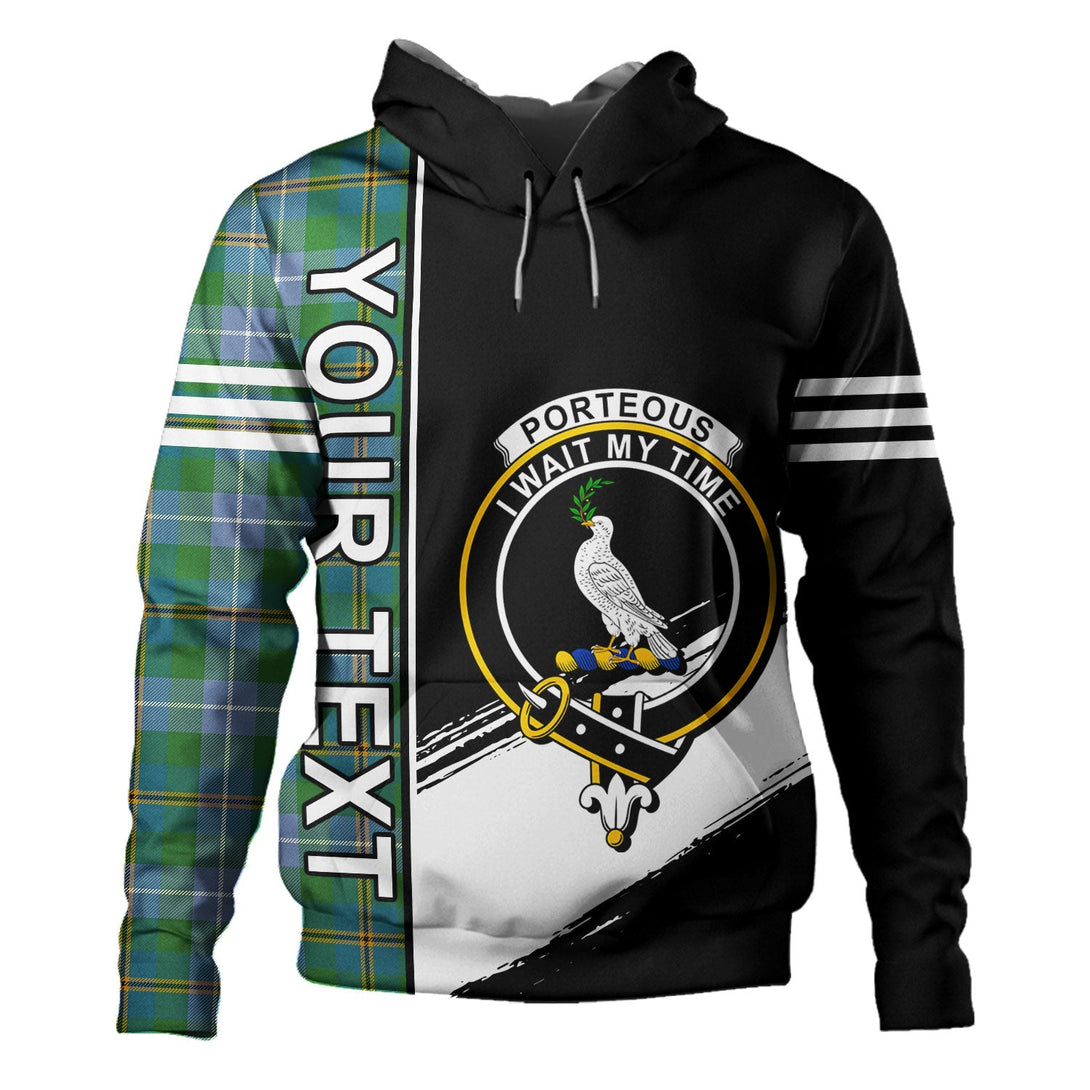 Porteous Ancient Clan Badge Tartan Hoodie Quarter Style Personalized