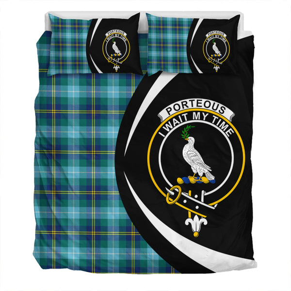 Porteous Modern Clan Badge Tartan Bedding Set Circle Style