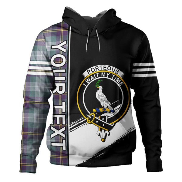 Porteous Weathered Clan Badge Tartan Hoodie Quarter Style Personalized