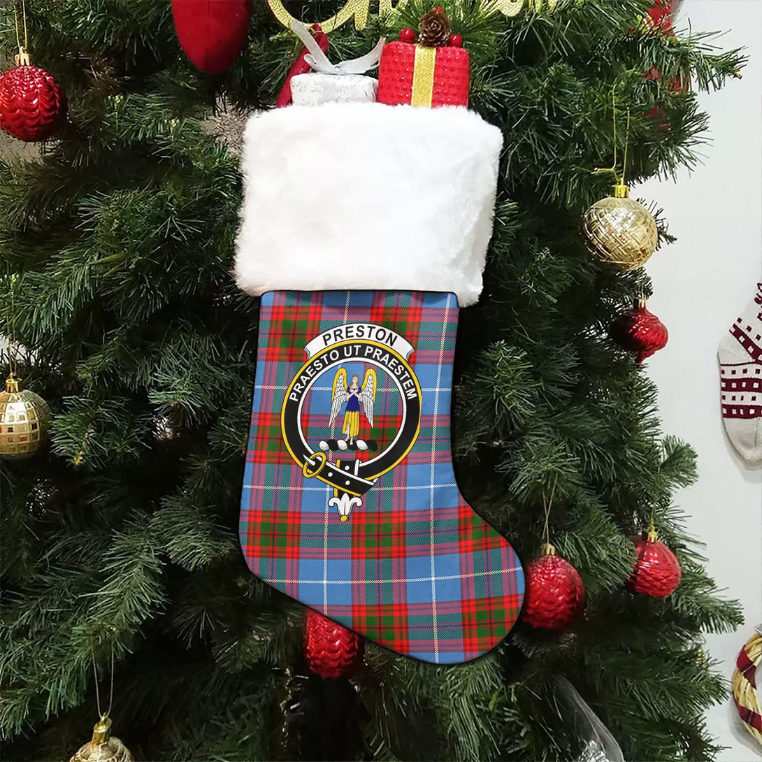 Preston Clan Badge Tartan Christmas Stocking