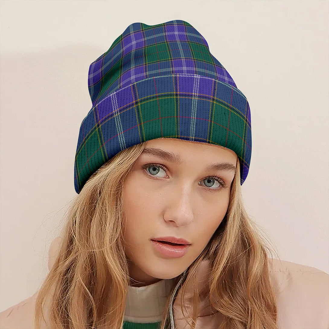 Pringle Modern Clan Badge Tartan Knitted Beanie