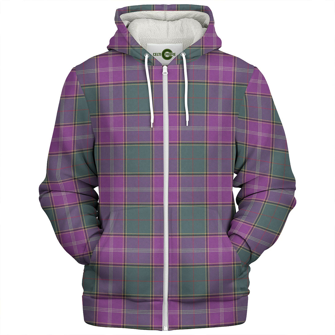 Pringle Weathered Clan Badge Tartan Sherpa Hoodie