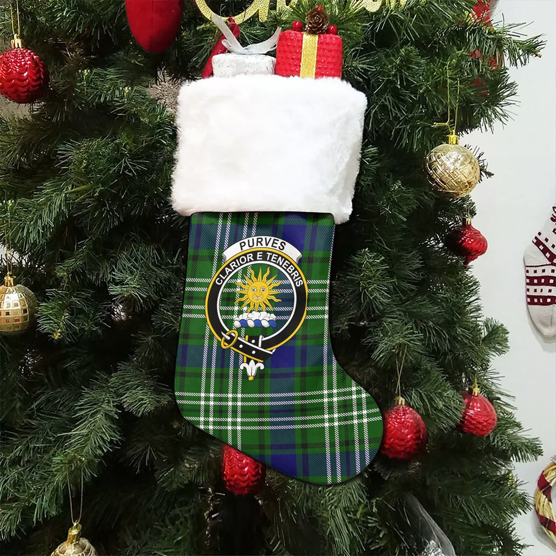 Purves Clan Badge Tartan Christmas Stocking