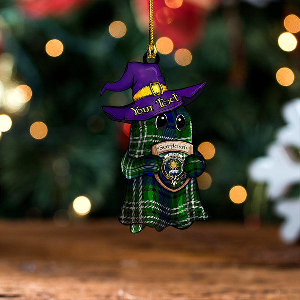 Purves Clan Badge Tartan Wood Acrylic Ornament Halloween Ghost