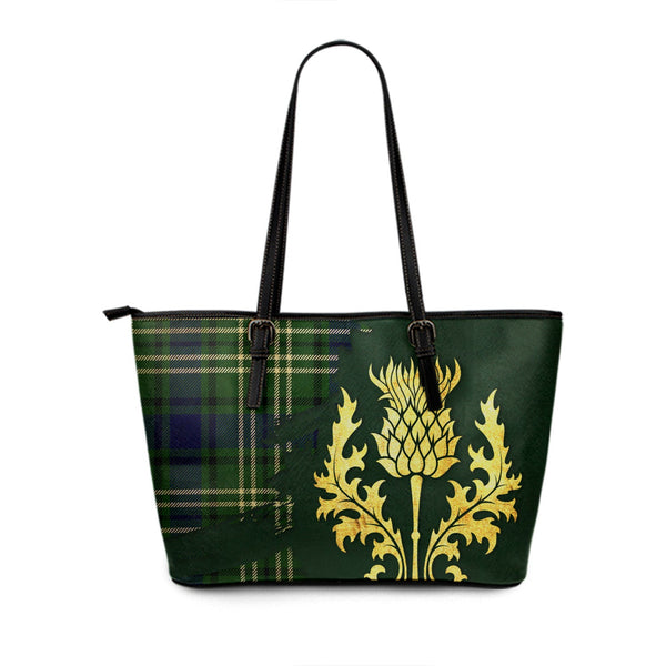 Purves Tartan Leather Tote Bag Thistle Oldest Style