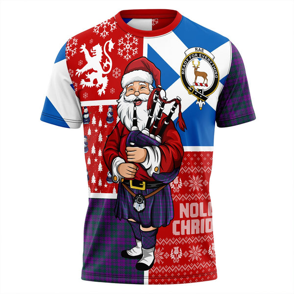 Rae Modern Clan Badge Tartan T-Shirt Scotland Christmas Santa