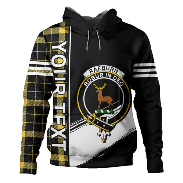 Raeburn Ancient Clan Badge Tartan Hoodie Quarter Style Personalized