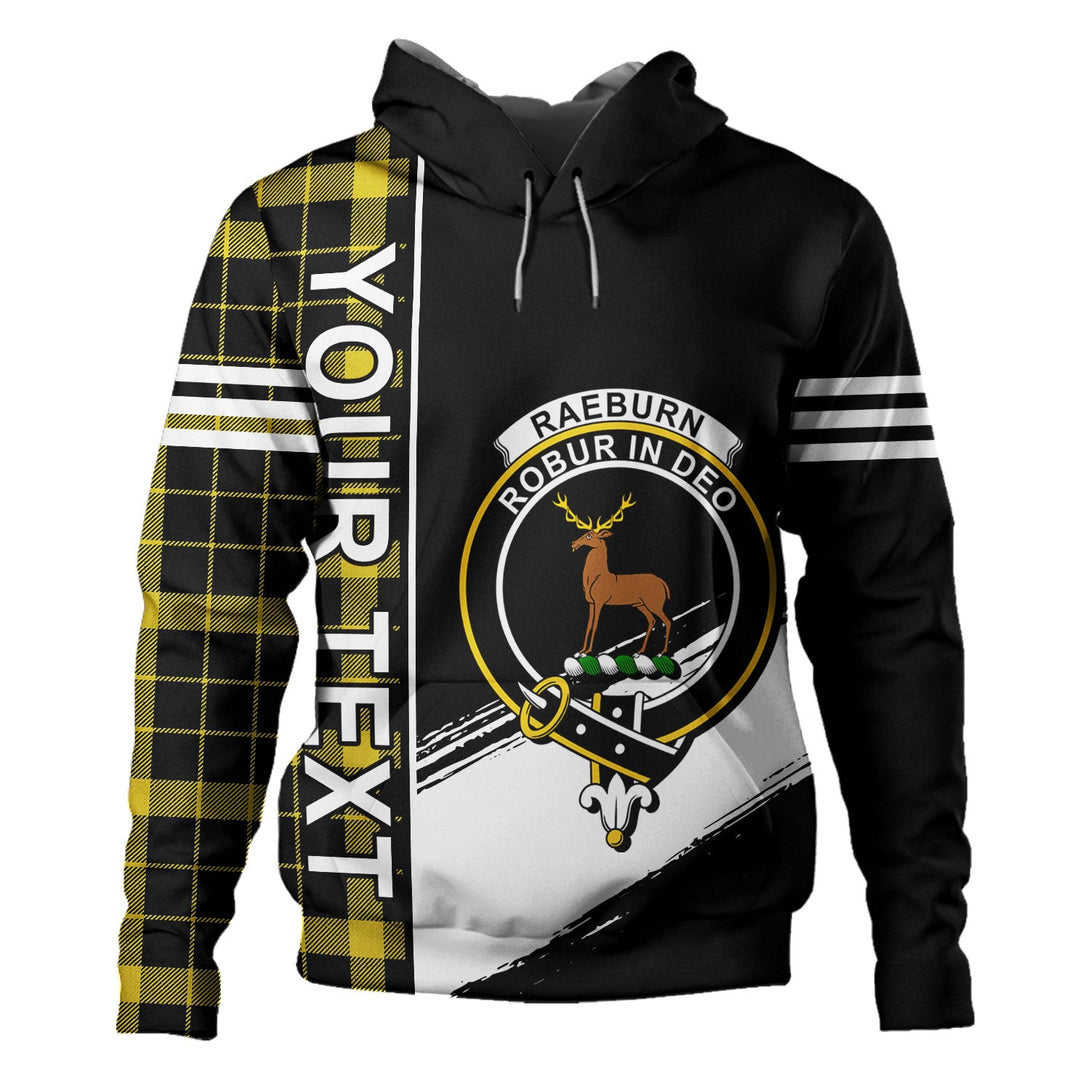 Raeburn Modern Clan Badge Tartan Hoodie Quarter Style Personalized