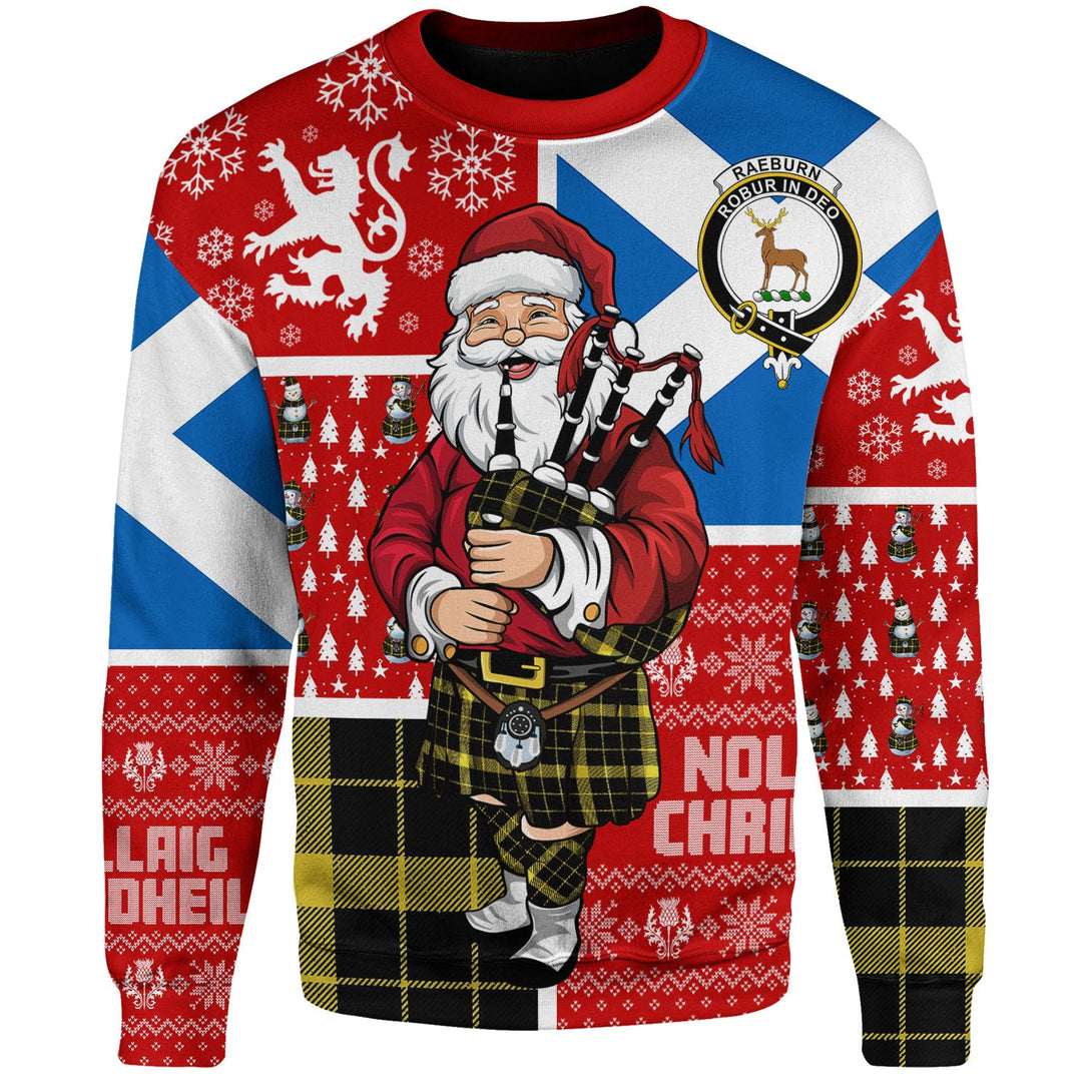 Raeburn Modern Clan Badge Tartan Sweatshirt Scotland Christmas Santa