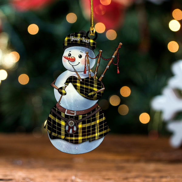 Raeburn Modern Clan Badge Tartan Wood Acrylic Ornament Snowman Bagpipe Personalized