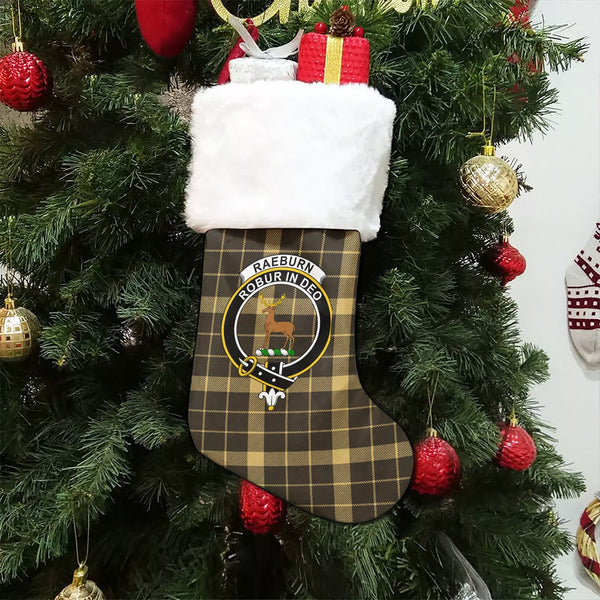 Raeburn Weathered Clan Badge Tartan Christmas Stocking