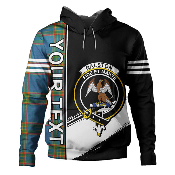 Ralston UK Ancient Clan Badge Tartan Hoodie Quarter Style Personalized