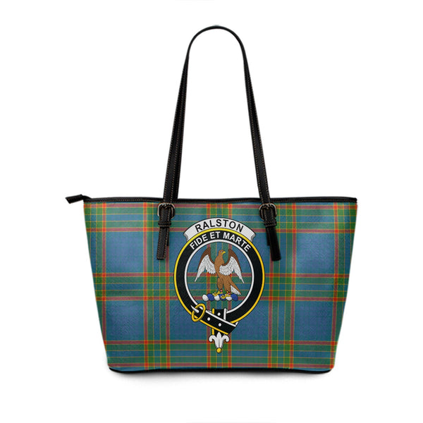 Ralston UK Ancient Clan Badge Tartan Leather Tote Bag