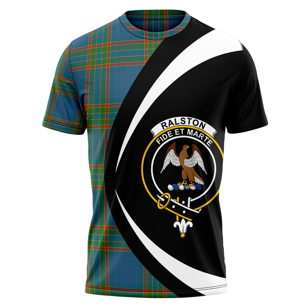 Ralston UK Ancient Clan Badge Tartan T-Shirt Circle Style Personalized