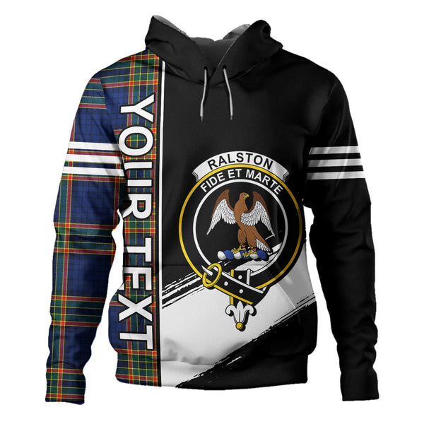 Ralston UK Modern Clan Badge Tartan Hoodie Quarter Style Personalized