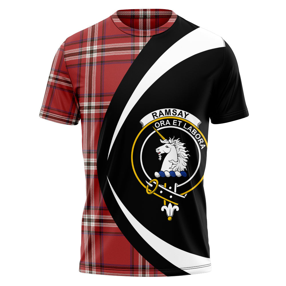 Ramsay Angus & Mearns Weathered Clan Badge Tartan T-Shirt Circle Style Personalized