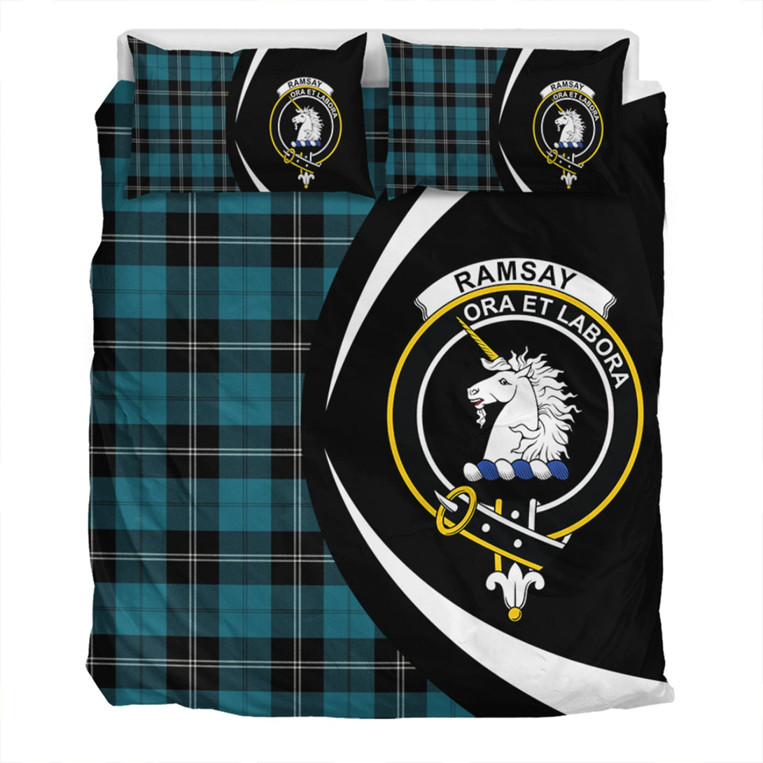 Ramsay Blue Ancient Clan Badge Tartan Bedding Set Circle Style