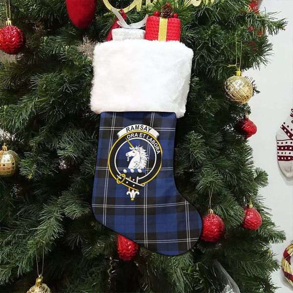 Ramsay Blue Modern Clan Badge Tartan Christmas Stocking