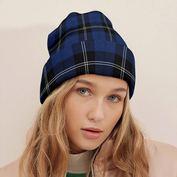 Ramsay Blue Modern Clan Badge Tartan Knitted Beanie