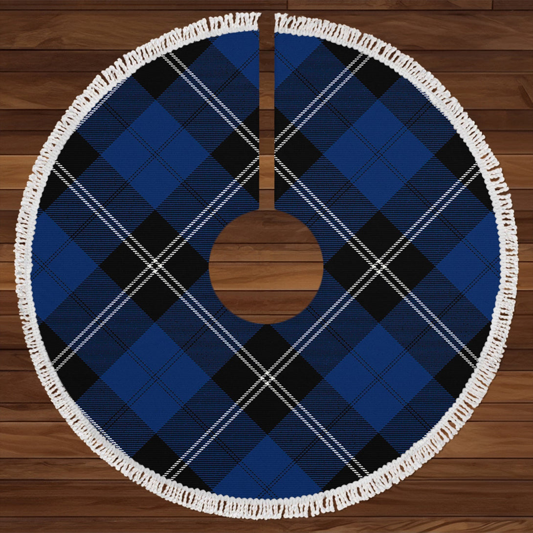 Ramsay Blue Modern Tartan Christmas Tree Skirt