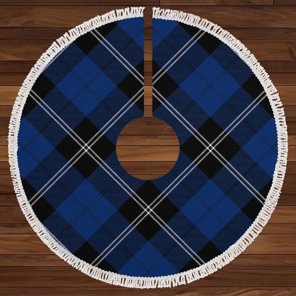 Ramsay Blue Modern Tartan Christmas Tree Skirt