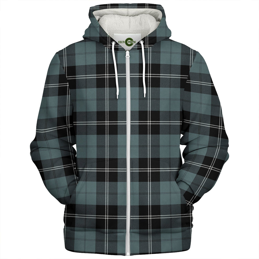 Ramsay Blue Weathered Clan Badge Tartan Sherpa Hoodie