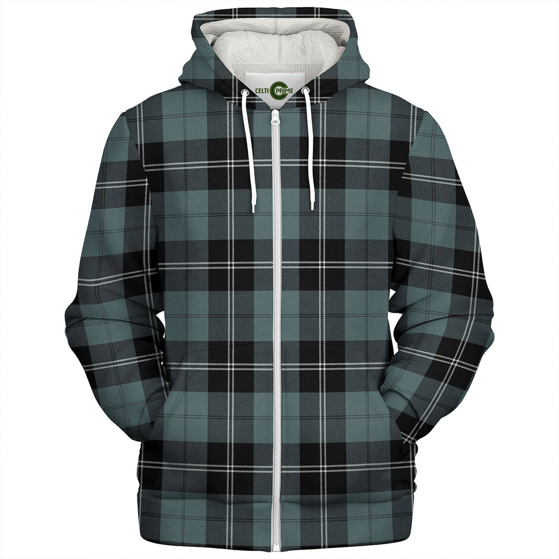 Ramsay Blue Weathered Tartan Sherpa Hoodie