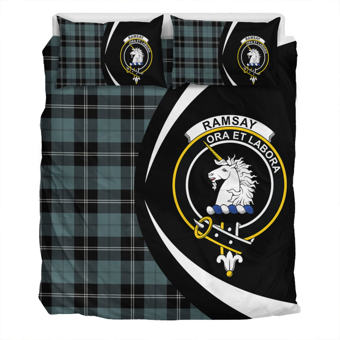 Ramsay Blue Weathered Clan Badge Tartan Bedding Set Circle Style