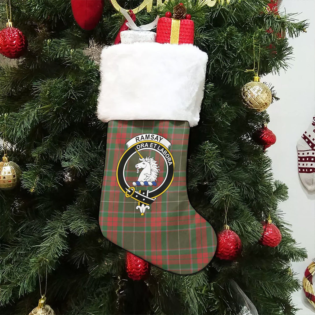 Ramsay Green Ancient Clan Badge Tartan Christmas Stocking