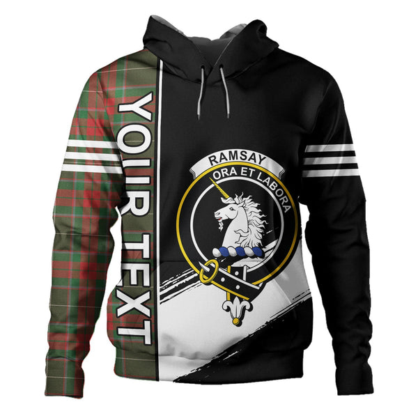 Ramsay Green Ancient Clan Badge Tartan Hoodie Quarter Style Personalized