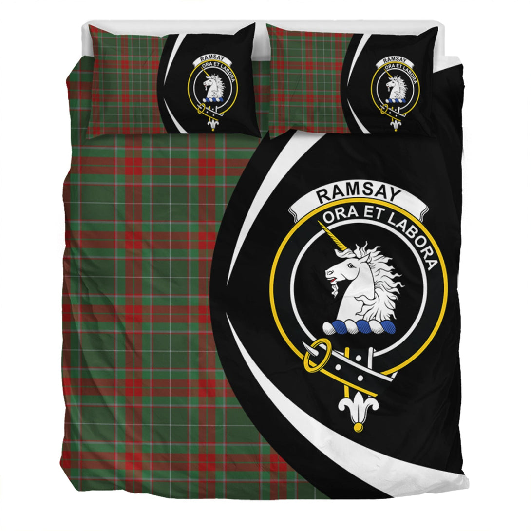 Ramsay Green Modern Clan Badge Tartan Bedding Set Circle Style