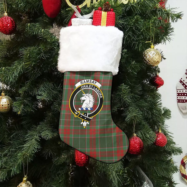 Ramsay Green Modern Clan Badge Tartan Christmas Stocking