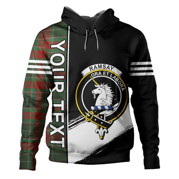 Ramsay Green Modern Clan Badge Tartan Hoodie Quarter Style Personalized