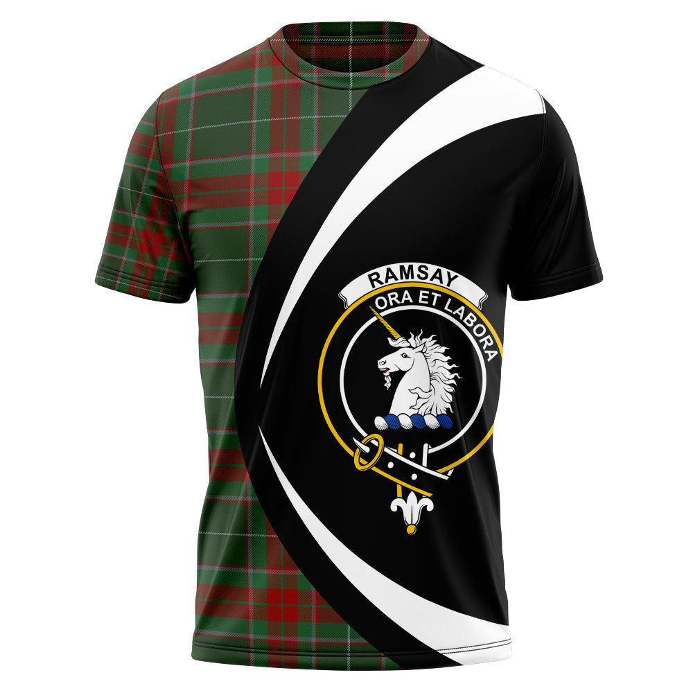 Ramsay Green Modern Clan Badge Tartan T-Shirt Circle Style Personalized