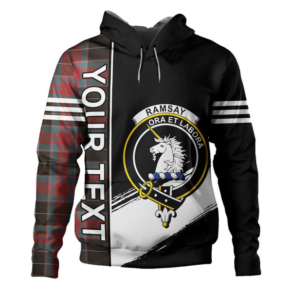 Ramsay Green Weathered Clan Badge Tartan Hoodie Quarter Style Personalized