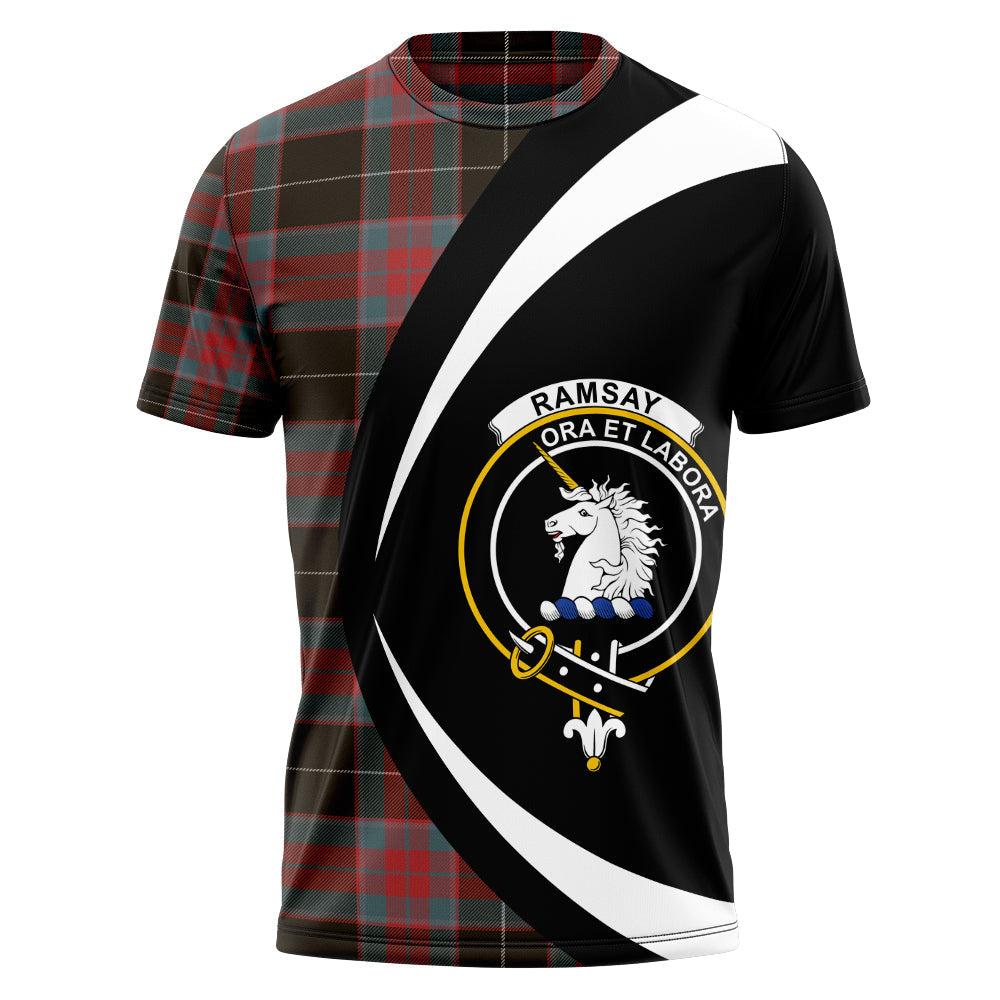 Ramsay Green Weathered Clan Badge Tartan T-Shirt Circle Style Personalized