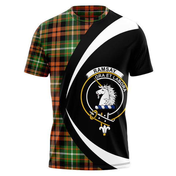 Ramsay Orange Ancient Clan Badge Tartan T-Shirt Circle Style Personalized