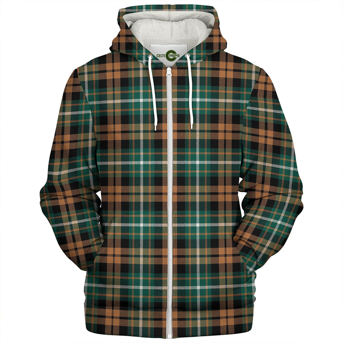 Ramsay Orange Modern Clan Badge Tartan Sherpa Hoodie