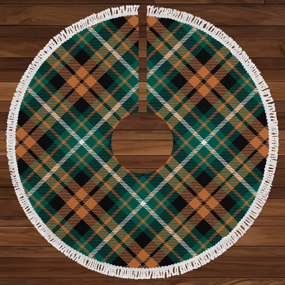 Ramsay Orange Modern Clan Badge Tartan Christmas Tree Skirt